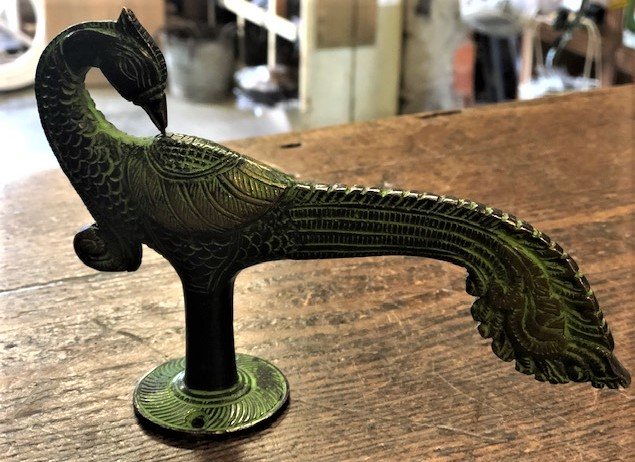 Wells Reclamation Brass Handle (Peacock)