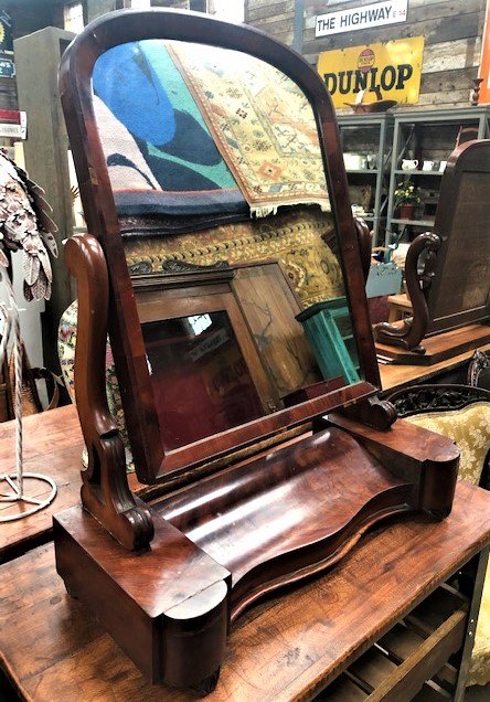 Wells Reclamation Victorian Mahogany Swing Mirror