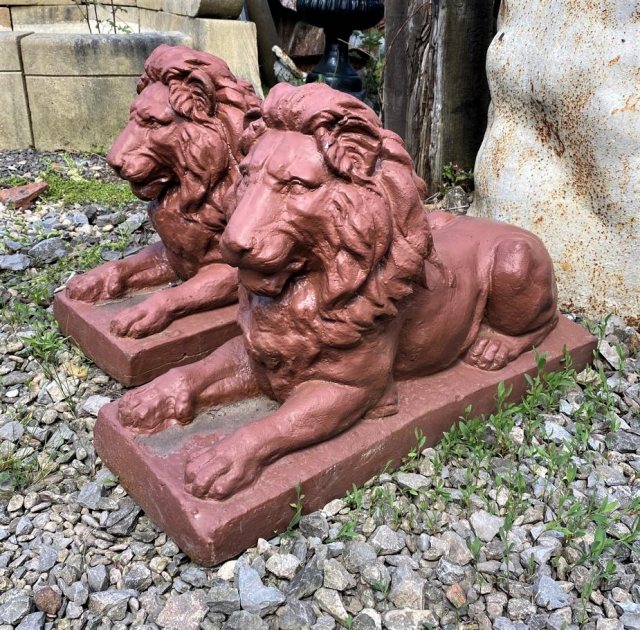 Wells Reclamation Cast Iron Lion Statues