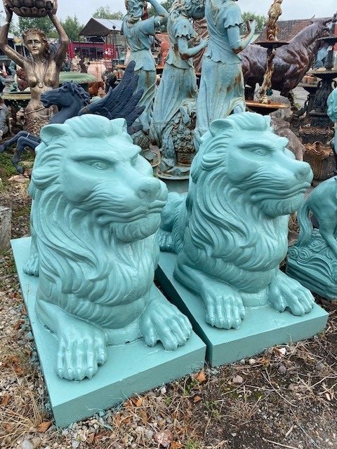 Wells Reclamation Large Cast Iron Lions