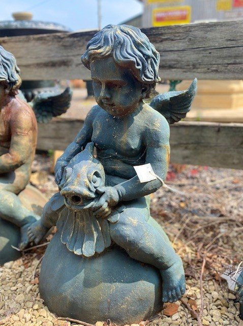 Wells Reclamation Cast Iron Cherub Water Feature