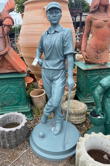 Wells Reclamation The Golfer Cast iron Statue