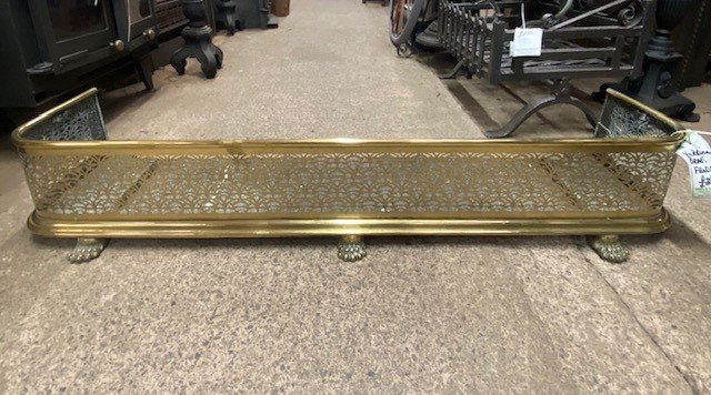 Wells Reclamation Victorian lattice Brass Fender