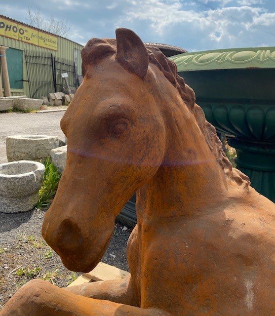 Cast Iron Garden Seat Horse Statue Wells Reclamation