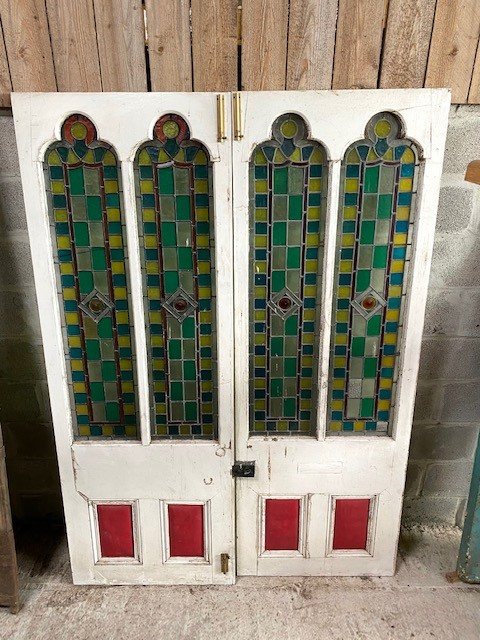 Reclaimed Multicolour Glazed Double Doors