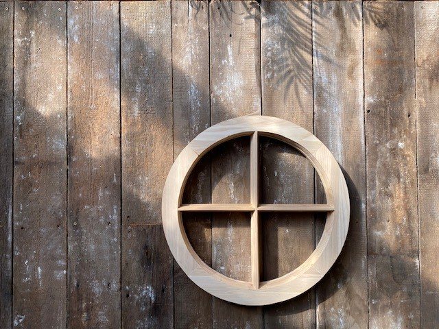 Wells Reclamation Round Wooden Window (Oak)