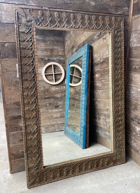 Large Rustic Teak Mirror