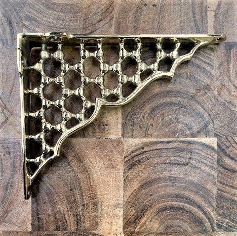 Wells Reclamation Brass Shelf Bracket (Honeycomb)