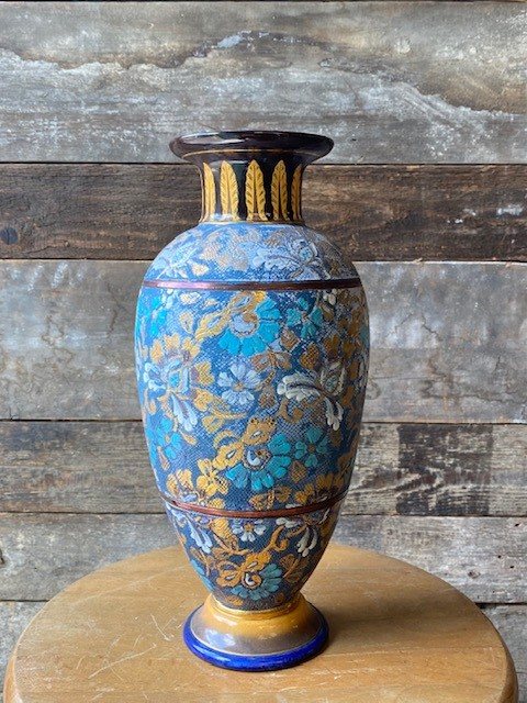 Wells Reclamation Antique Royal Doulton Painted Vase c1900