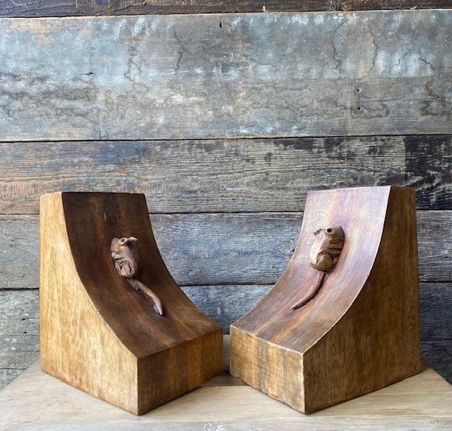 Wells Reclamation Rustic Hardwood Mice Bookends
