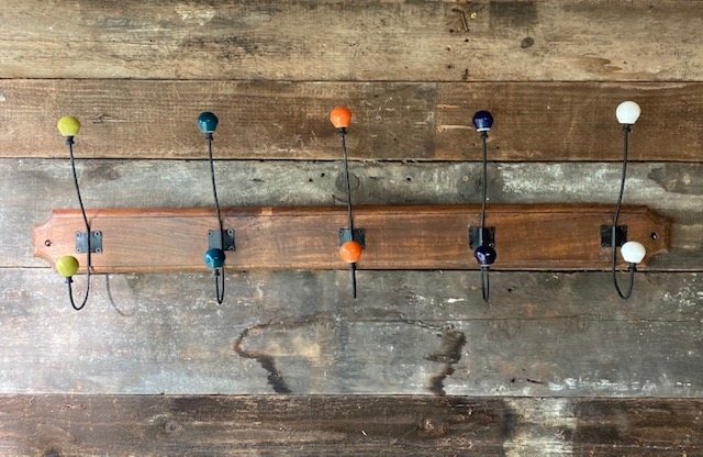 Wells Reclamation 5 Coloured Hat & Coat Hooks