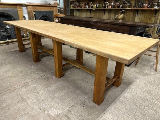 Wells Reclamation Large Beech & Pine Dining Table (3m x 0.9m)