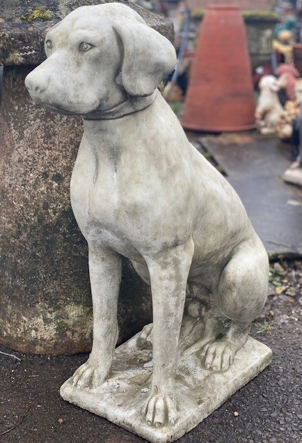 Wells Reclamation Stone Hunting Dog Statue