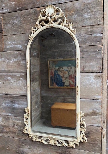 Wells Reclamation Late 19th Century Painted Gesso Wall Mirror