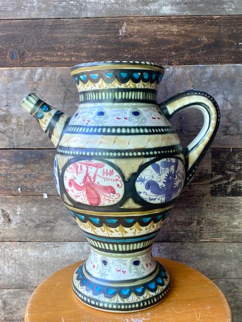 Wells Reclamation Vintage Large Italian Majolica Style Jug