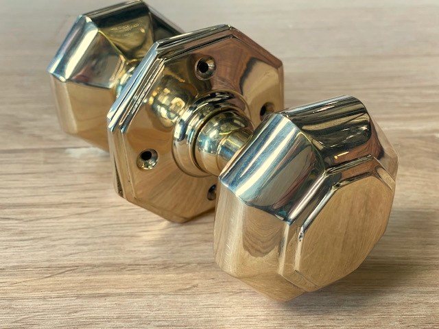 Wells Reclamation Heritage Brass Octagonal Door Knobs