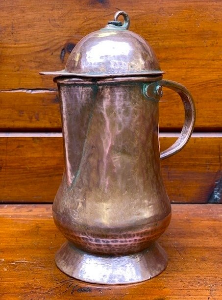 Vintage Hammered Copper Coffee Pot