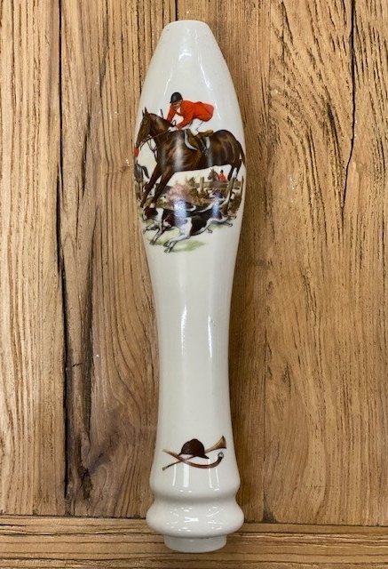 Wells Reclamation Vintage Porcelain 'Hunting' Beer Pull