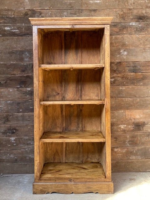 Wells Reclamation Rustic Carved Hardwood Bookcase