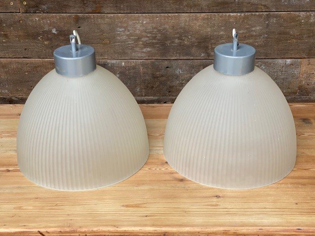 Wells Reclamation Large Vintage Glass Pendant Lights