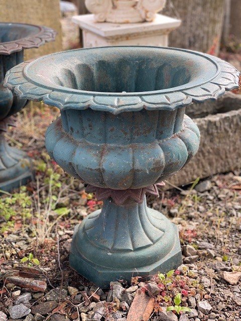 Wells Reclamation Short Cast Iron Garden Urns