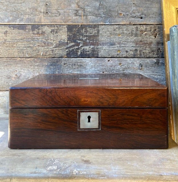 Wells Reclamation Antique 19th Century Rosewood Writing Box