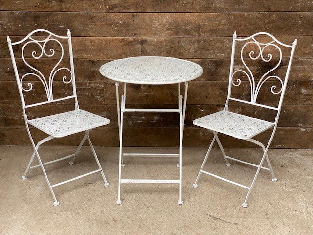 Wells Reclamation Garden Bistro Set (White)