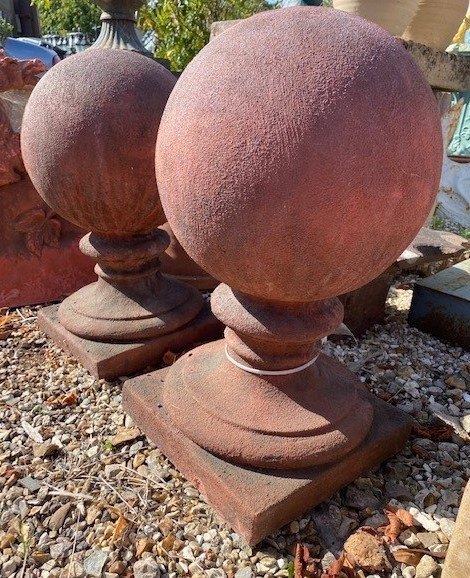 Wells Reclamation Pair of Ball Finial Pier Caps