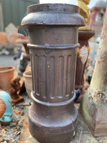 Wells Reclamation Reclaimed Dark Glazed Column Chimney Pot