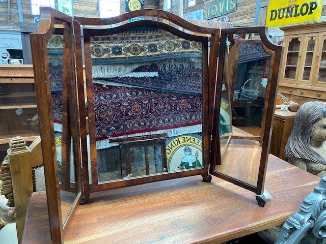 Wells Reclamation Edwardian Tri Fold Dressing Table Mirror