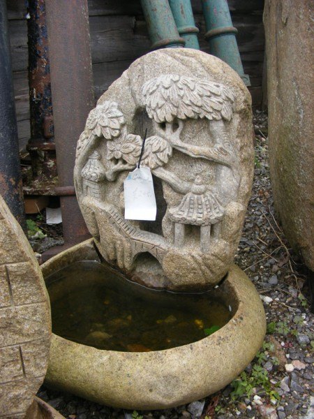 Wells Reclamation Carved Granite Water Feature