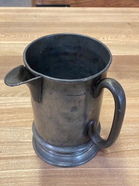 Wells Reclamation 19th Century Spouted English Pewter Tankard