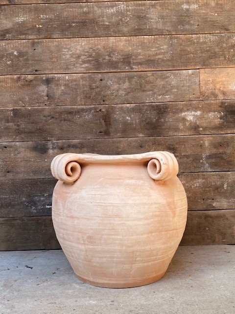 Wells Reclamation Fine Italian Decorative Terracotta Pot (Scrolls)