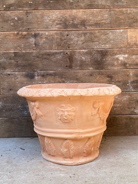 Wells Reclamation Fine Italian Decorative Terracotta Planter (Greenman)