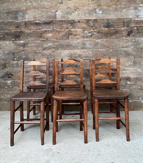 Wells Reclamation Victorian Elm & Beech Chapel Chairs