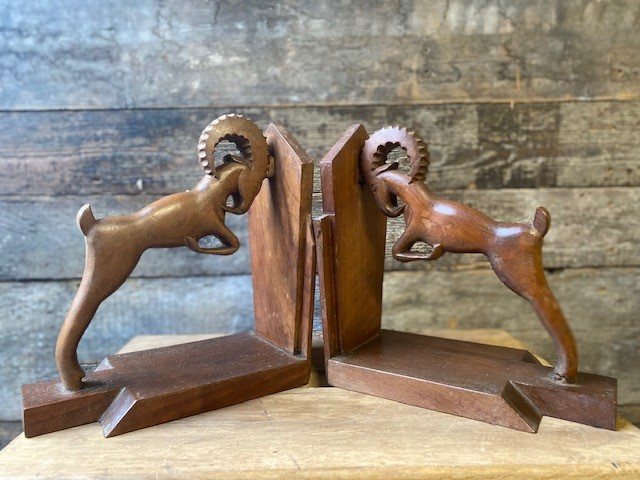 Pair of Vintage Wooden Bookends