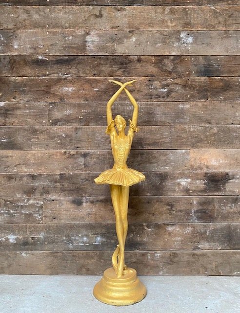 Elegant Cast Iron Ballerina Statue