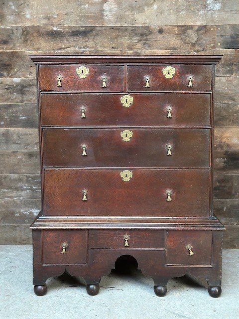 Wells Reclamation Early 19th Century Oak Chest on Stand