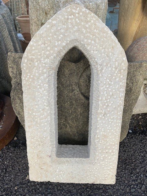 Wells Reclamation Hand Carved Natural Stone Arrow Slit Window