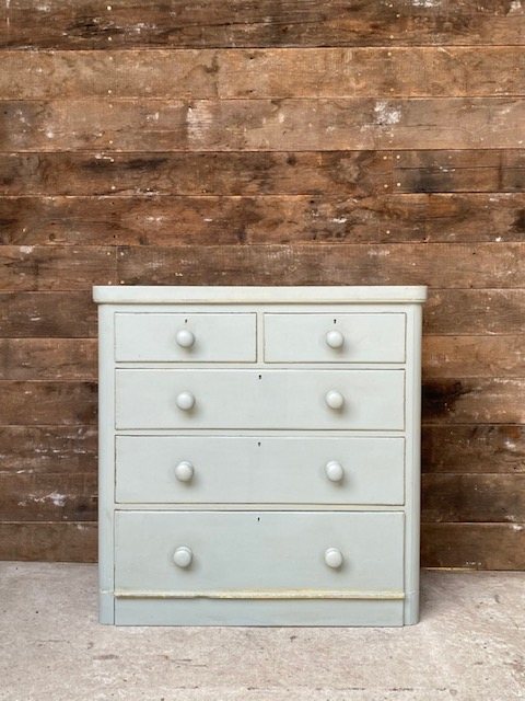 Vintage Painted Mid Century Chest Of Drawers