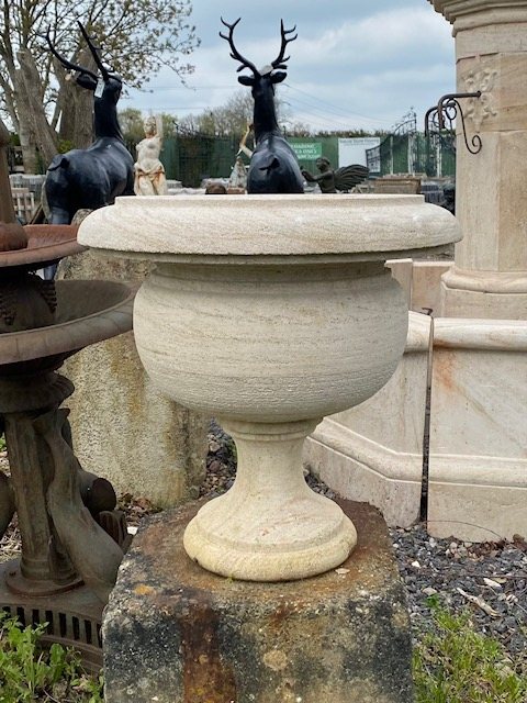 Carved Natural Sandstone Urn