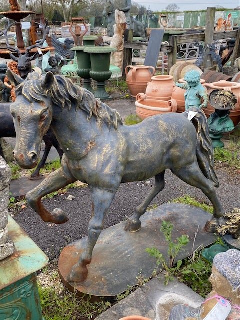 Stunning Bronzed Prancing Horse Statue