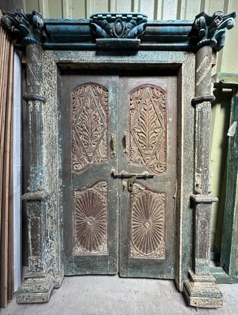 Highly Decorative Carved Teak Doors