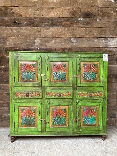 Large Vibrant Teak Cupboard