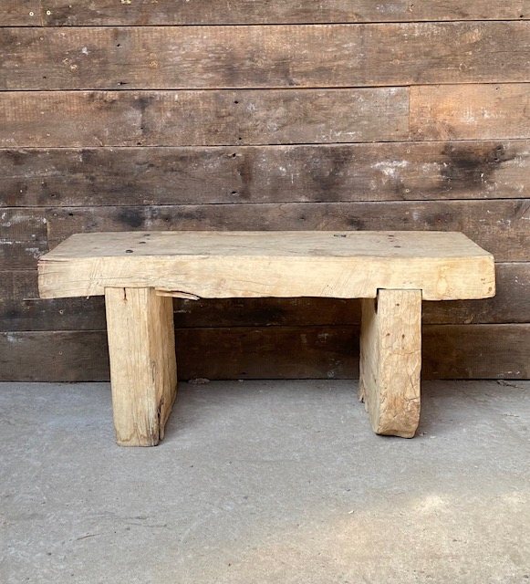 Rustic Reclaimed Heavy Fruitwood Bench