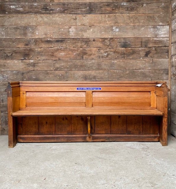 Antique Reclaimed Pitch Pine Pew