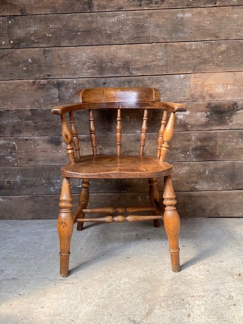 Antique Early 19th Century Smokers Bow Armchair