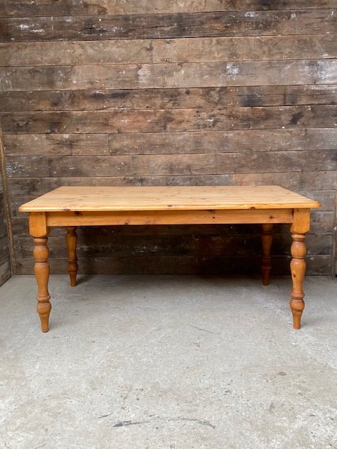 20th Century Solid Pine Farmhouse Style Dining Table