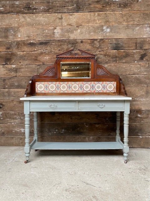 Antique Art Deco 1920's Marble Topped Dressing Table