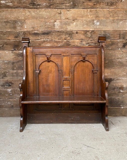 Fabulous Ecclesiastical 19th Century Oak Settle Pew